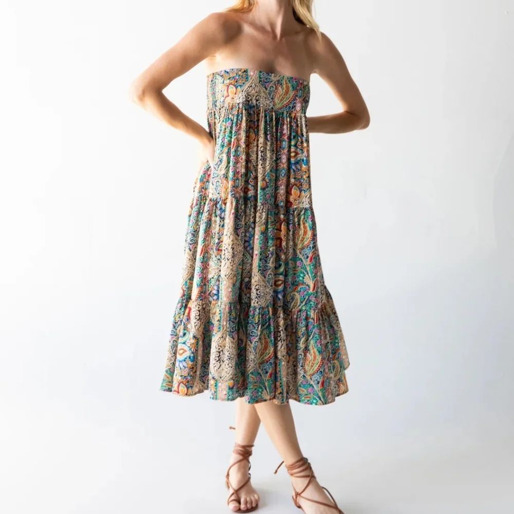 NATURAL LIFE Multicolor Bohemian Maxi Skirt - Picture 3 of 4